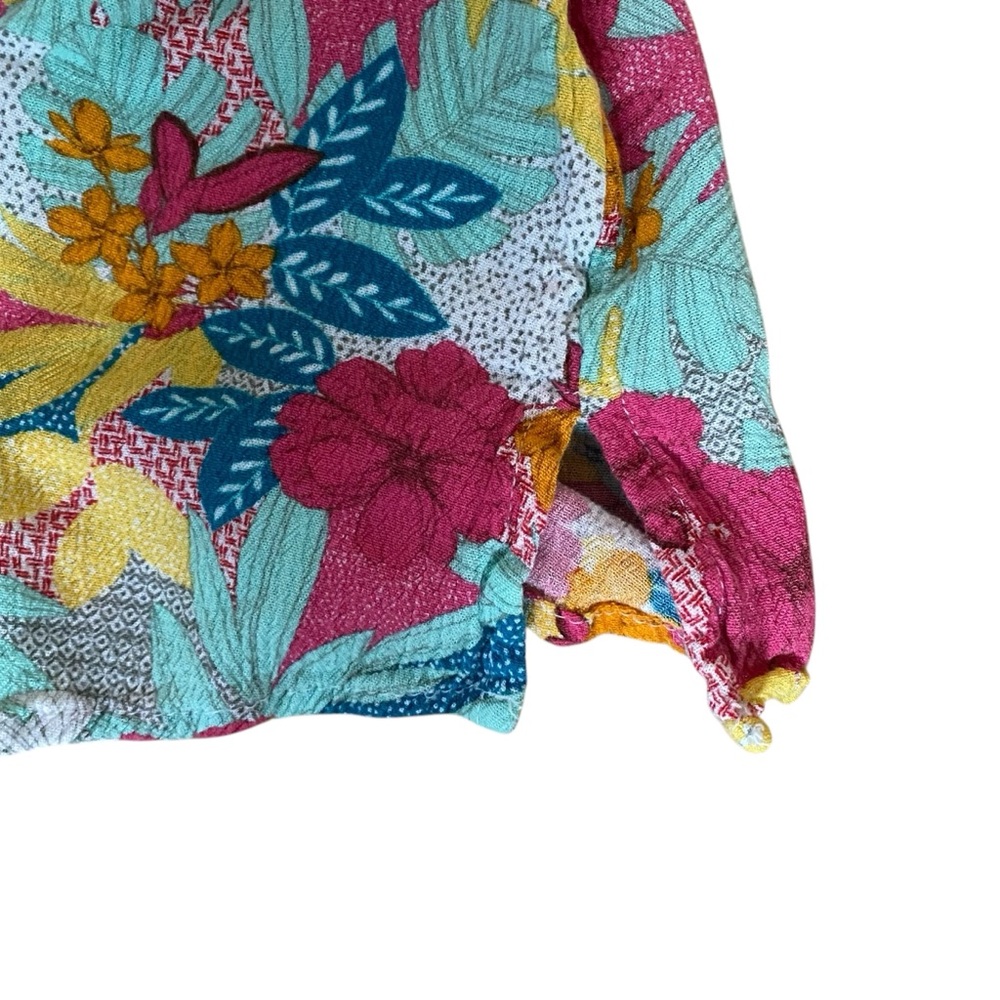 Lane Bryant 3X Classic Medium-Sleeve Peasant Top in Bali Bliss with 3/4 Sleeves - Picture 7 of 12